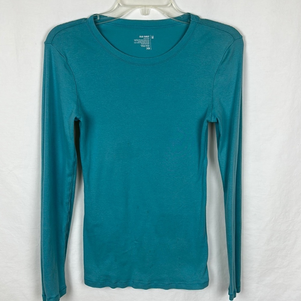 Old Navy teal lightweight long-sleeve tee, size M